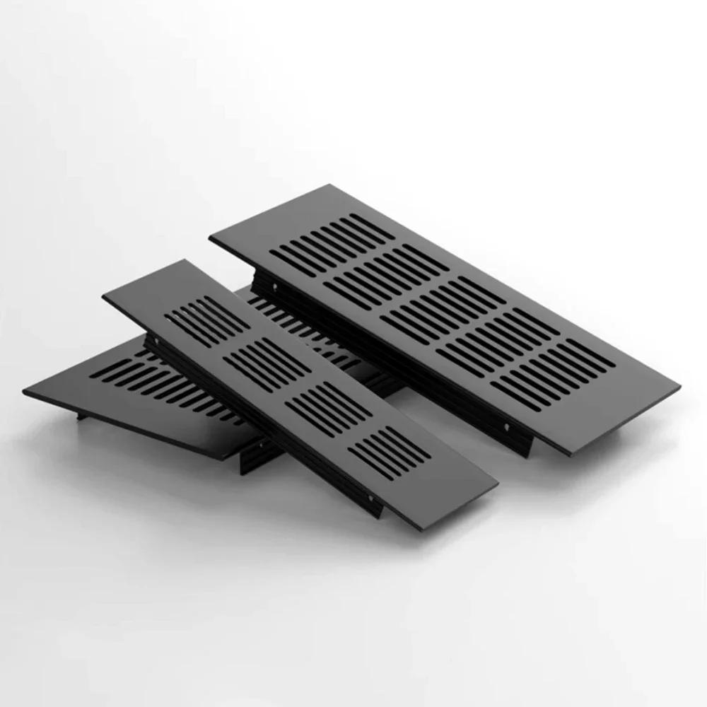 Black Silvery Aluminium Alloy Rectangular Ventilation Grille Vents Wardrobe Shoe Cabinet Ventilation Grid Closet Core Vents