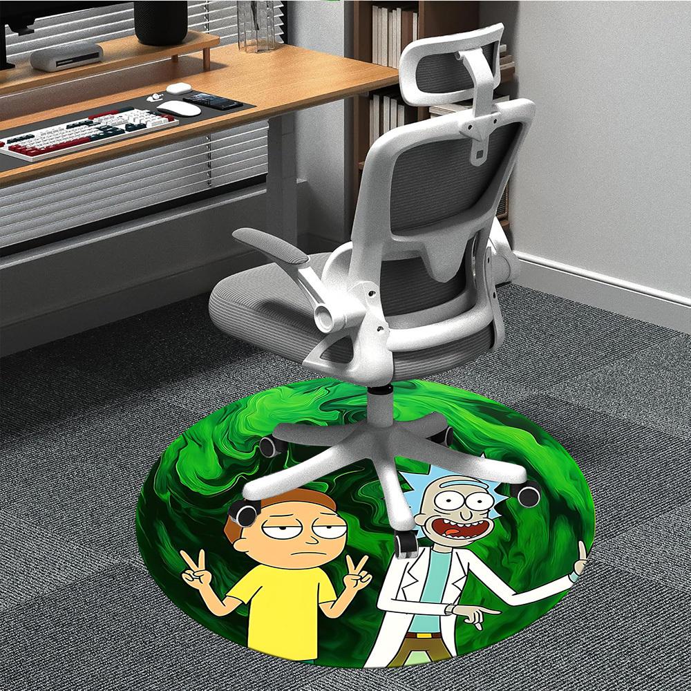 1pc Rick and Morty Office Round Area Rug, Indoor Mat Suitable For Office,Bedroom Living Room Home Decor, Room Deco a0926081