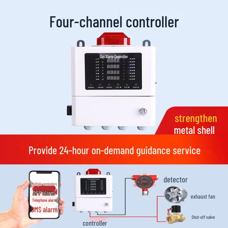 RSRDDY Four-Channel Commercial Combustible Gas Detector
