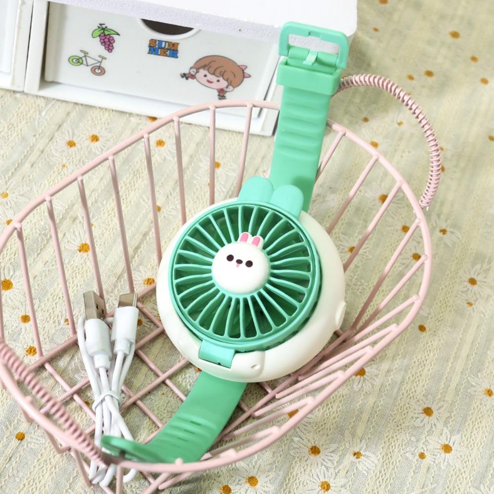 3 Speeds Portable Cute Watch Fan Summer Watch Small Fan Capybara Electric Fan  Children