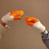 2 Pairs Cartoon Goose Knitted Mittens Autumn Winter Women Couple Fingerless Gloves Outdoor Cold Weather Windproof Warm Thick Thermal Gloves