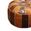 Premium Handmade Bohemian PU Leather Pouf Cover Foot Stool Unfilled Storage Ottoman Floor Cushion