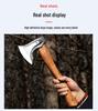 Hand-Forged Long-Handled Camping Axe for Wood Splitting and Firewood Cutting