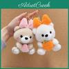 Cute Butterfly Bow Bear Plush Keychain With Gold Keyring For Bag Decor