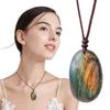 Neck Wearing Pendant Necklace Natural Raw Stone Pendant Valentine's Day Birthday Christmas Labradorite Pendant Energy Jewelry