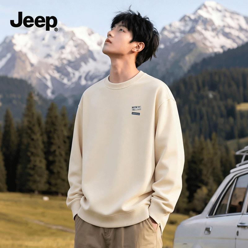 Jeep Унисекс Повседневная Толстовка с Круглым Вырезом