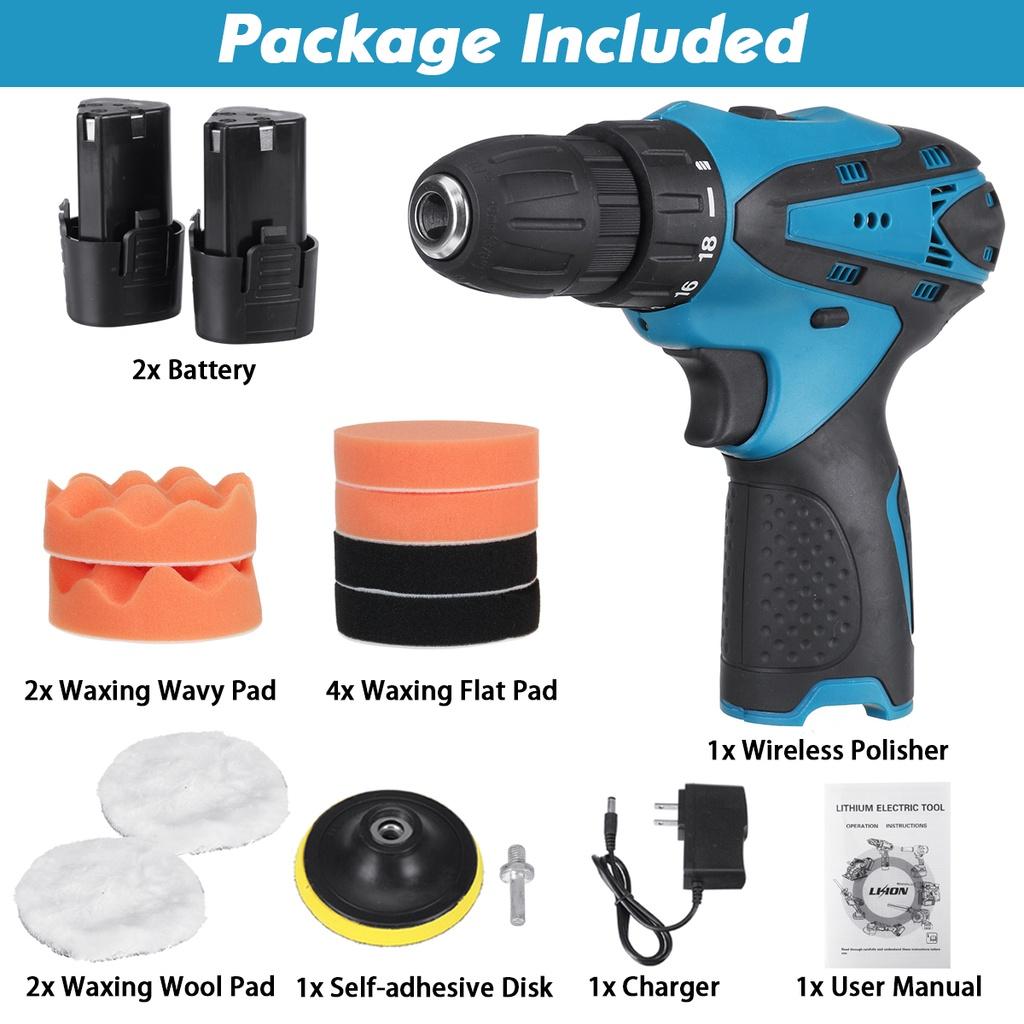2 В 1 Перезаряжаемая Электрическая Аккумуляторная Полировальная Машина для Автомобиля и Электрическая Дрель-Очиститель Полировка Вощение Полировальная Машина Воск для Автомобиля Дома
