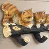 Настенная скульптура кошки на ветке дерева Многофункциональное настенное крепление Имитация кошки Вешалка-крючок Дом Гостиная Спальня Котенок Настенное искусство Украшение