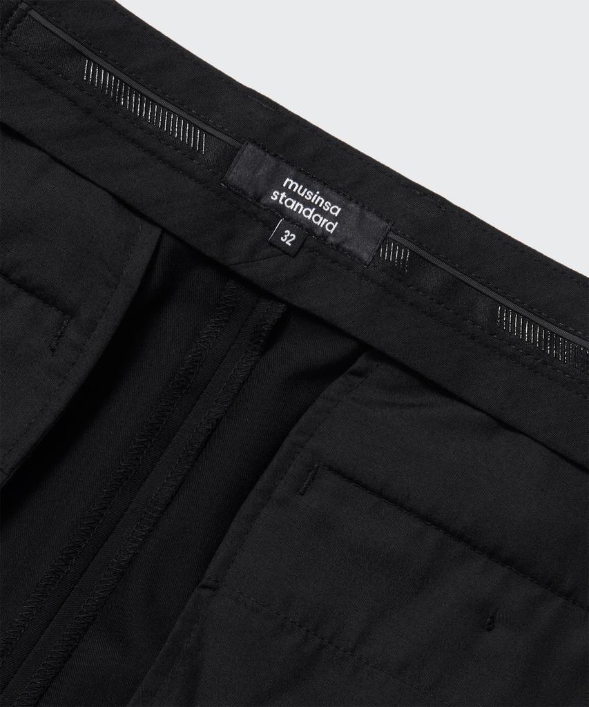 MUSINSA STANDARD Real Wide Hidden Banding Slacks [Black]