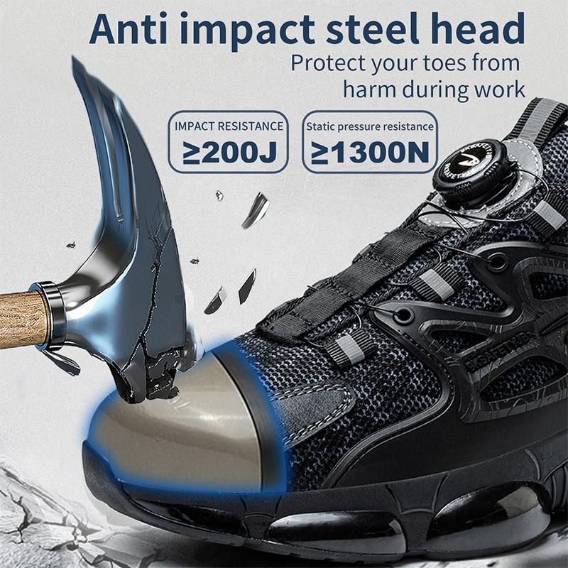 New Rotating Button Safety Boots Men Work Sneakers Anti-smash Indestructible Shoes Steel Toe Protective Boots Anti-puncture Work Safety Shoes
