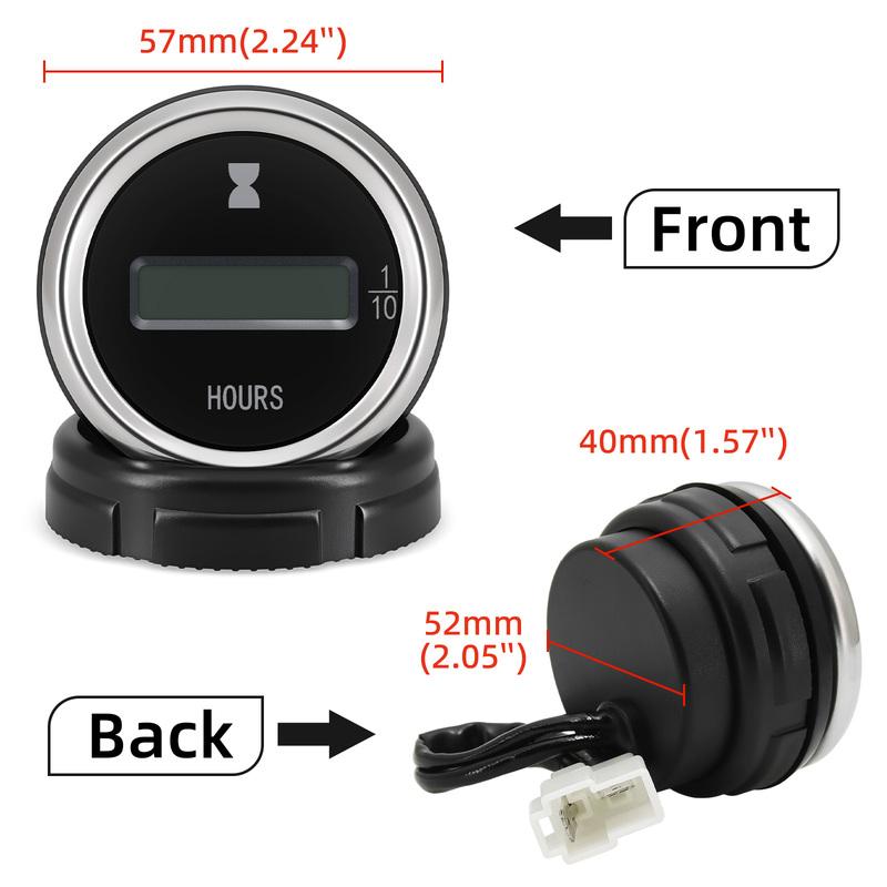 2026 Universal 2"52mm Hourmeter Green LED Display Digital HourMeter Clock Gauge Marine Boat Car Truck Petrol Engine DC12V24V
