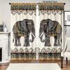 2 Pcs Ethnic style elephant print curtains,suitable for bedroom,living room kitchen decoration,home decoration,window decoration