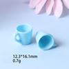 7Pcs 1:12 Dollhouse Miniature Accessories Mini Resin Tea Cup Tray Kitchen Tableware Water Cup Toy Doll House Decoration