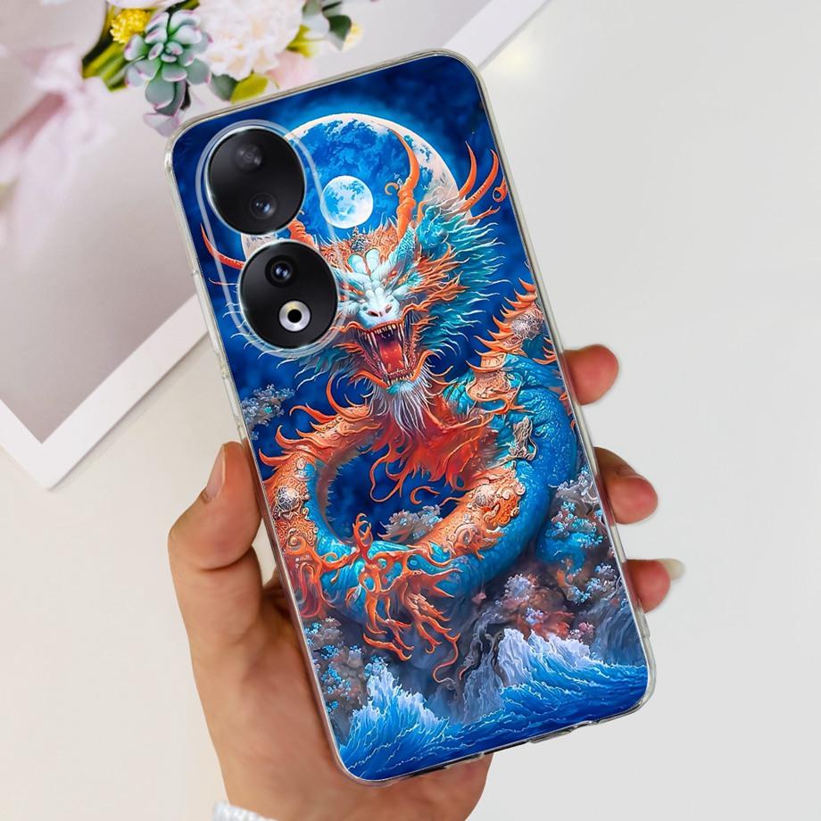 Для Honor 90 / Honor 90 Lite 90 Pro 90 Умный Чехол Роскошный Стильный Мягкий Силиконовый Чехол Красивый Цветок Вишни Fundas Прозрачный Capa