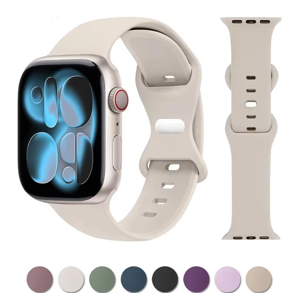 Силиконовый ремешок для Apple Watch Band 40 мм 44 мм 46 мм 45 мм 41 мм 49 мм 38 42 Ремешок Браслет iWatch series 6 ultra 3 2 7 8 9 se 10 11
