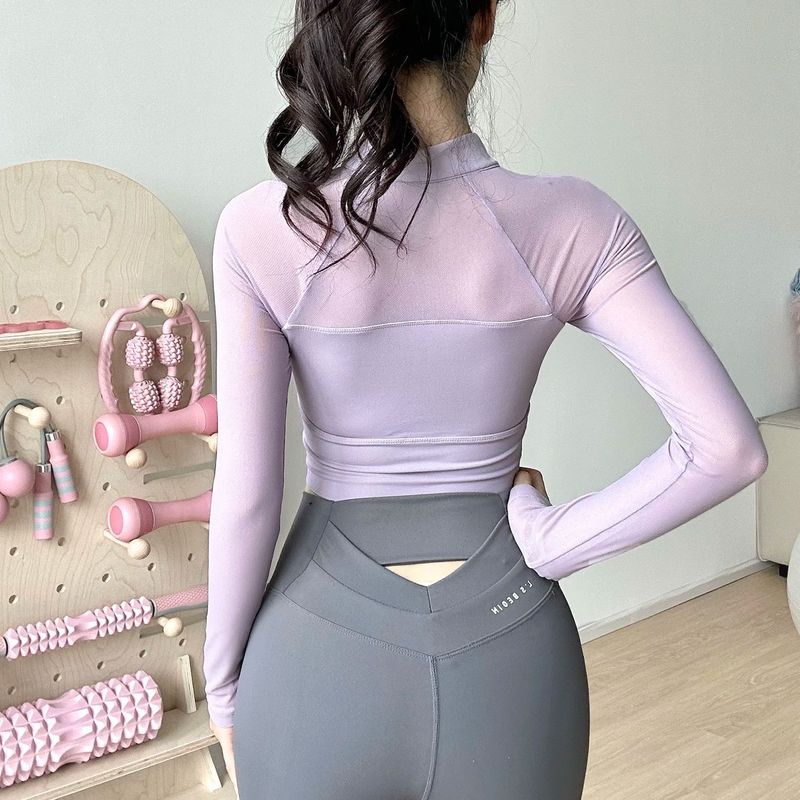 Y with Chest Pad Long Sleeves Yoga Clothing Top Women's Long Sleeve New Chinese Style Pilates Training Wear Sports Fitness T-shirt