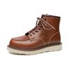 Fashion Autumn Winter Cow Leather Shoes for Men Brown Business Casual Platform Boots Male Fashion New Designer Work Botas Hombre
