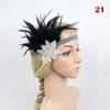 Women Beaded Flapper Hair Accessories Rhinestone Sequin Performance Headwear Elastic Indian Vintage Masquerade Feather Headband
