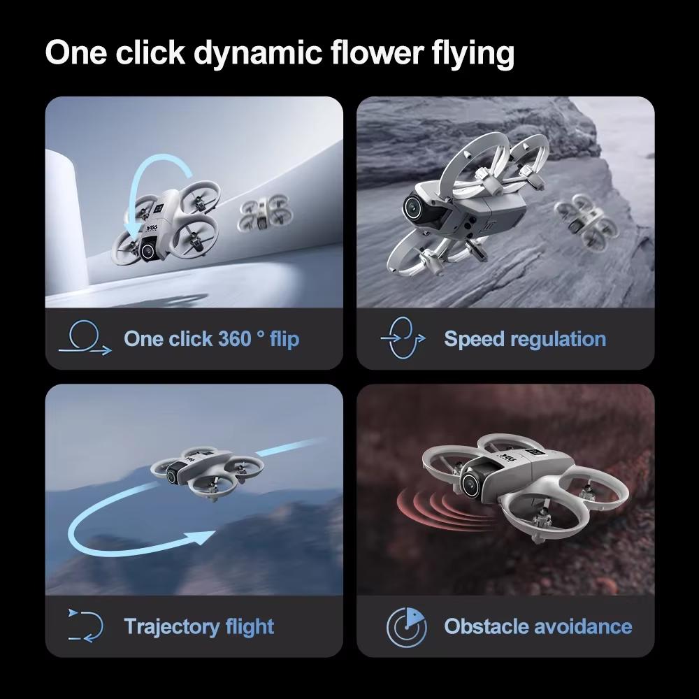 2025 Новый V66 Мини Дрон 4K HD Камера WiFi FPV Препятствия Избегание Квадрокоптер Дистанционный Дрон Детская Игрушка Подарок