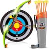 Bow and Arrow Set Kids, Archery Set with LED Light with 10 Suction Cups Arrows Targets Quiver, Indoor Outdoor Garden Games Green