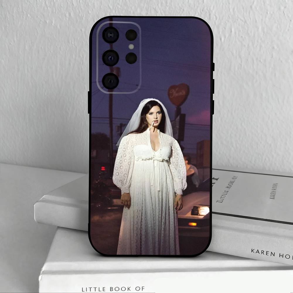 Чехол для телефона L-Lana D-Del R-Rey для Samsung S25,24,23,22,30,21,10,9,Ultra,Plus,Lite,FE,4,5 G Мягкий черный чехол