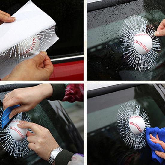 Creative 3D Funny Glass Sticker Tennis Baseball DIY Crazy Car Auto Supplies