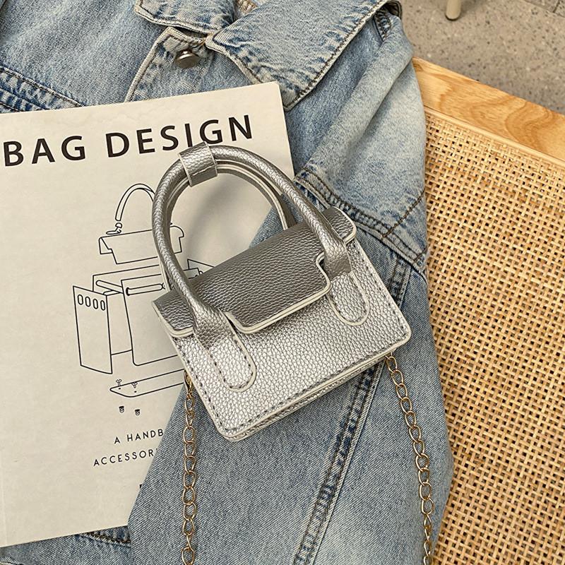 Chic Pu Leather Small Square Bag For Women 2023 Summer Casual Shoulder Bag