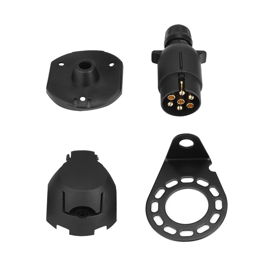 12N 7Pin Trailer Plug Socket Connector Adapter Bracket for Trailer Caravan Towing Towbar