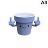 Funny & Unique Middle Finger Plant Pot, Face Smiling Flower Pot, Succulent Planter, Resin Figure Planter Pot For Indoor Outdoor
