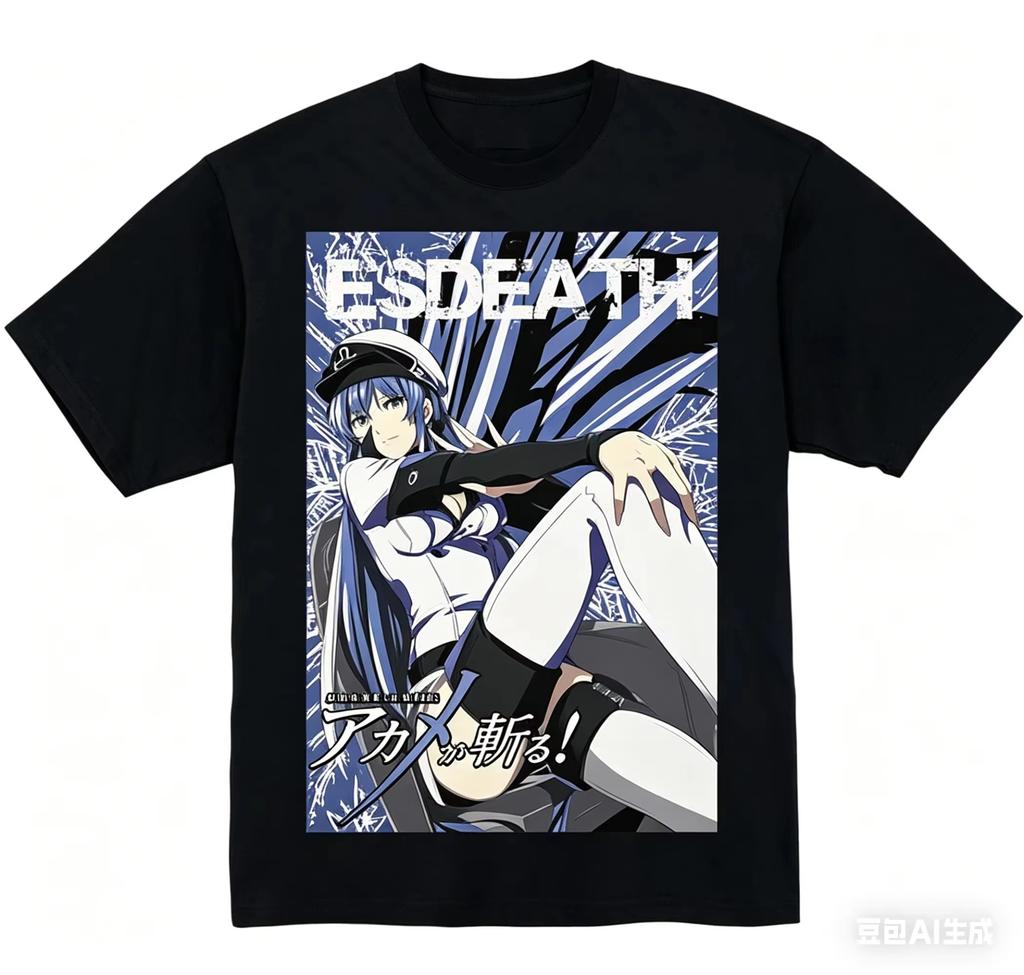 2026 Akame ga Kill! Short Sleeve T-shirt With Esdeath Ice Power Poster Art Print Unisex Casual Women And Men Comfortable T-shirt