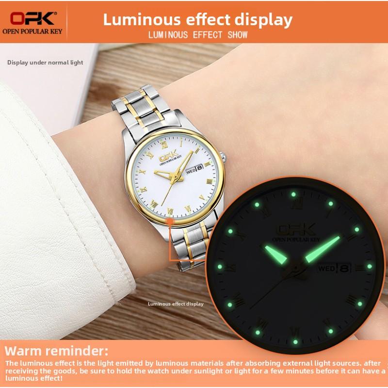 OPK Brand Watch Double Calendar Quartz Women's Watch Women's Watch
