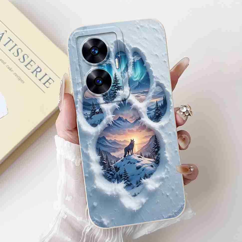 Чехол для Oppo Realme C55 RMX3710 Милый Кот Роскошный Цветок Бант Силиконовый Мягкий Матовый Чехол Для Realme c55 C 55 Ударопрочный Чехол для Телефона