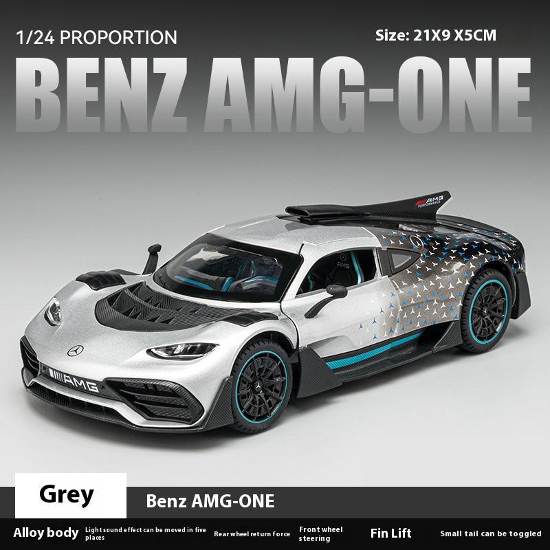 1:24 Mercedes Benz AMG ONE Alloy Sports Car Diecast Metal Model Simulation Sound & Light Toy Decorative Trendy Ornament For Boys