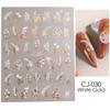 3D Flowers Leaves Nail Stickers Decals Gold Black Bronzing Flowers Gradient Adhesive Sticker Nail Design Art Decorations