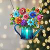 Yousheng Potted Plants Sun Catcher Acrylic Window Hanging Ornament Floral Pattern Suncatcher for Home Wall Sunlit Spaces Decoration