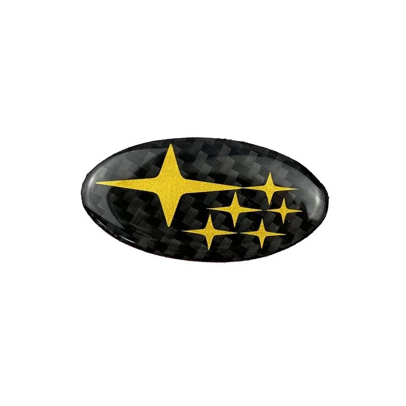 Carbon Fiber Car Steering Wheel Emblem Interior Sticker for Subaru WRC WRX XV STI Forester Outback Legacy Impreza BRZ TRIBECA X2