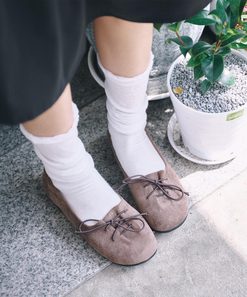 Женские балетки Cesti Soft Mocha из замши с лентой (коричневый)