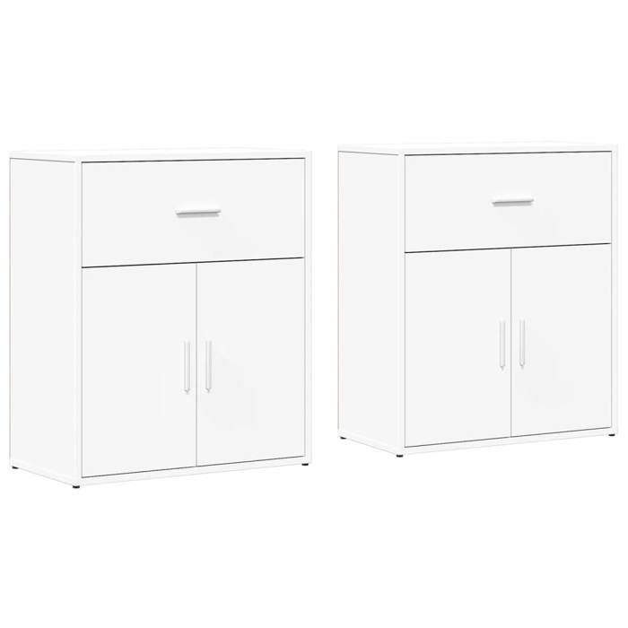 VidaXL Buffets 2 pcs blanc 60x31x70 cm bois d'ingénierie, armoire de rangement, meuble d'entrée, meuble d'appoint, meuble de 3276546