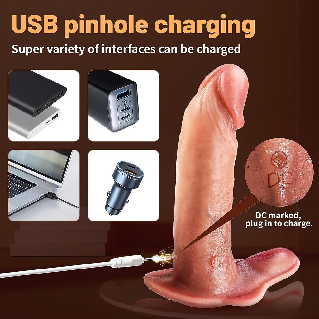 5.7 Inch Realistic Thrusting Dildos App Control Vibrator Waterproof Vibrating Clit Stimulation Dildos for Women Invisible Bluetooth Wearable Vibrator