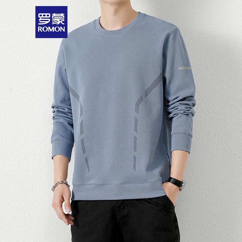 ROMON Men's Casual Round Neck Long Sleeve Sweatshirt