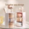Вращающийся пыленепроницаемый органайзер для макияжа: Коробка для хранения пуховки, помады, кисти и спонжа-яйца