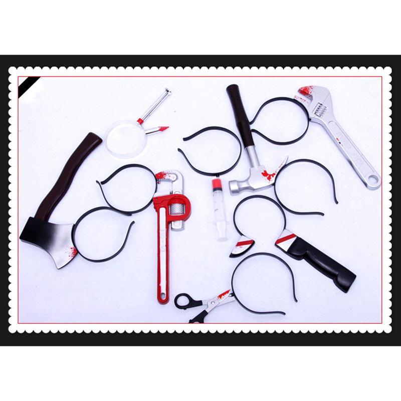 Поддельный Топор Пила Нож Страшный Хэллоуин Ободок Обманчивый Реквизит Декор для Вечеринки Ужасов