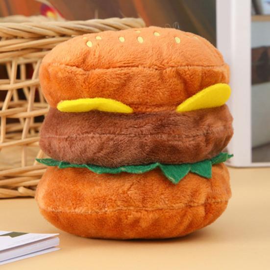Интерактивная плюшевая игрушка для собаки, имитирующая гамбургер, со встроенным звуком, для чистки зубов, для снятия скуки, милые игрушки для собак