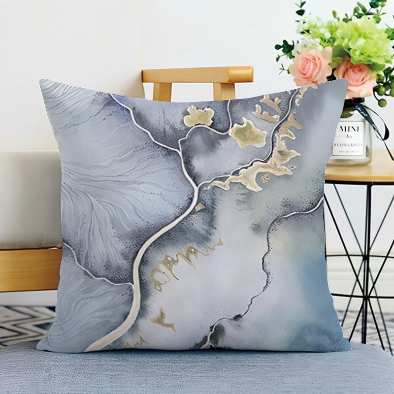 Наволочка с рисунком мраморной текстуры для спальни, гостиной, квадратная подушка, наволочка