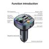 Bluetooth 5.3 FM-передатчик Handsfree Car AUX Радио Модулятор MP3-плеер с 22,5 Вт и PD30 Вт Адаптер для быстрой зарядки Автомобильные аксессуары