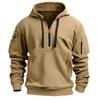 Fall And Winter Men's Casual Sports Multi-Zipper Arm Pocket Sweatshirt Pullover Hoodie