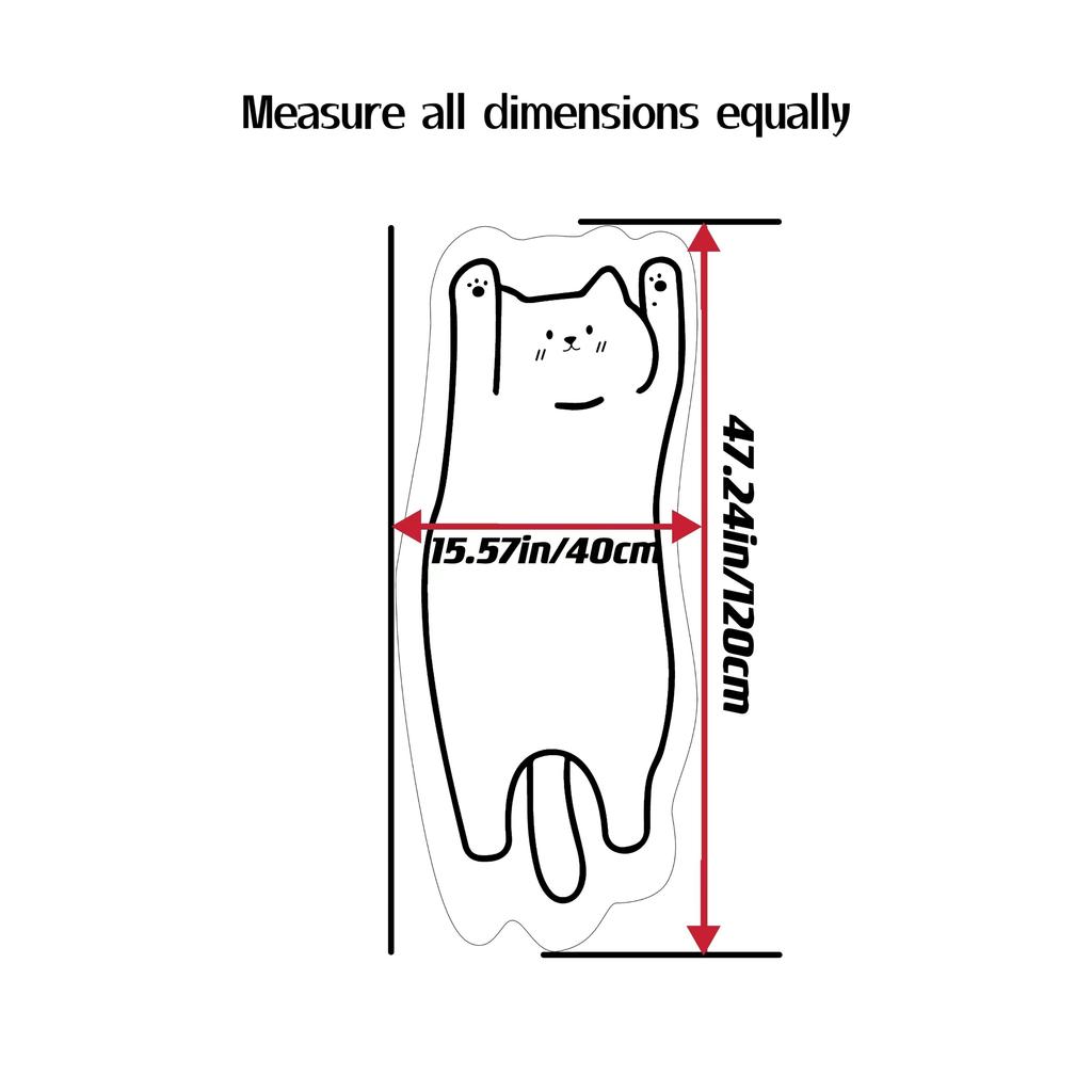 1 шт. Очень большой очаровательный ковер с изображением кошки — роскошно мягкий и нескользящий яркий рисунок с изображением мультяшного животного для спальни в помещении — прочный стильный коврик с акцентом