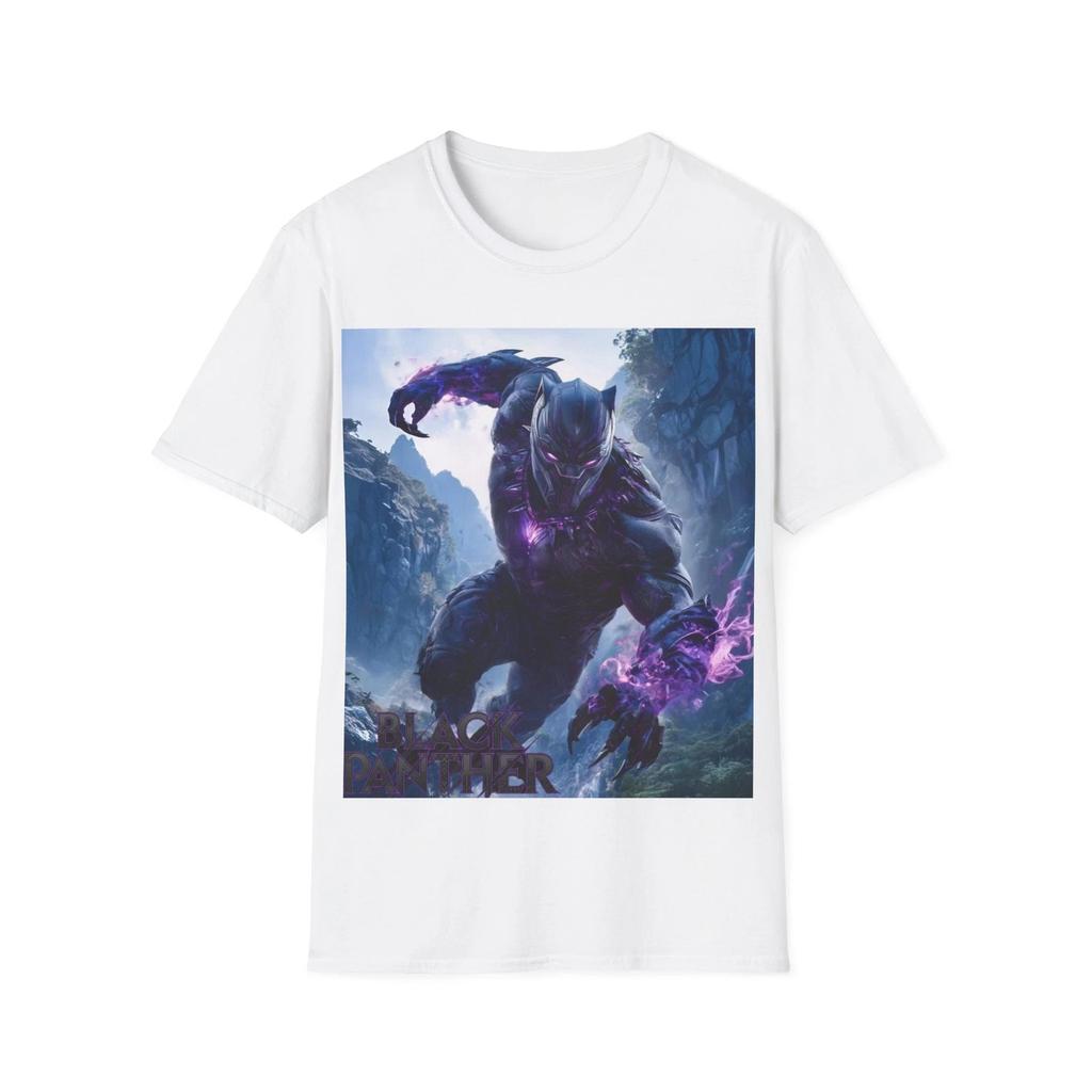 Wild Jungle Panther TShirt Men Purple Power Energy Graphic Tees Animal Totem Warrior Printed Tops Summer Cotton Short Sleeve