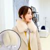 1PC Faux Fox Fur Outdoor Windproof Short Ribbon Soft Mufflers Plush Collar Solid Color Cold Proof Scarf Shawl Winter Warm