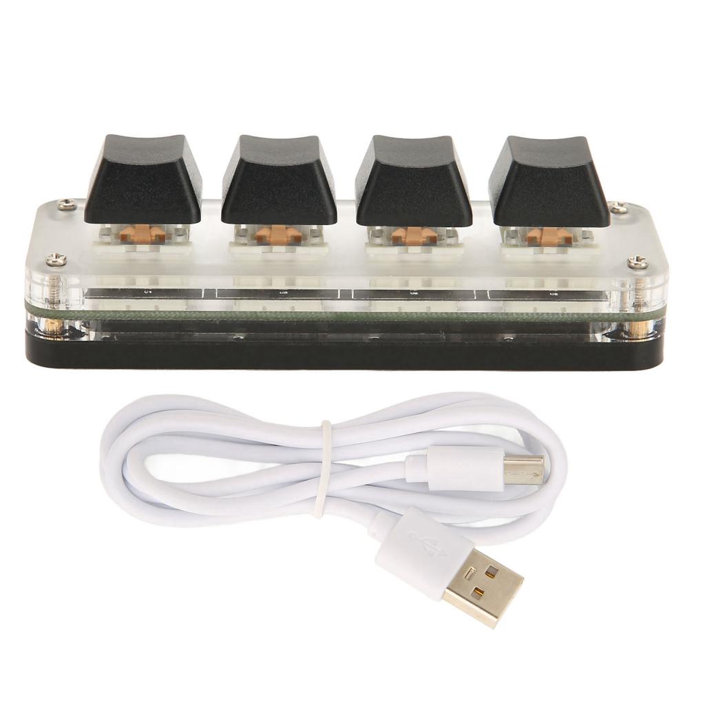 Programmable Keypad USB 4 Keys Mini Portable Mechanical Keyboard HID DIY Programmable Keyboard RGB